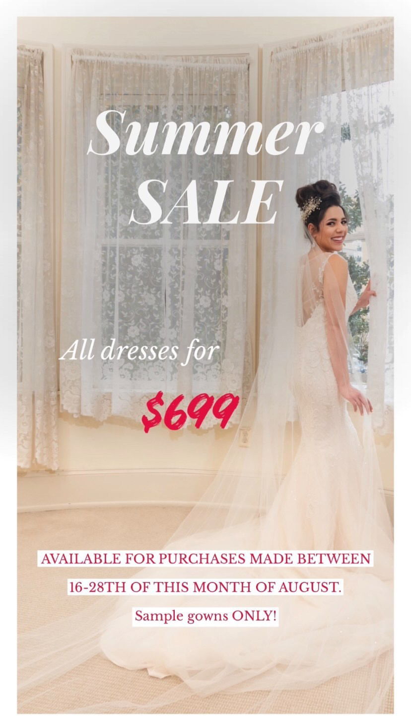 Image for post: Sample Gown Summer Sale - All Dresses $699