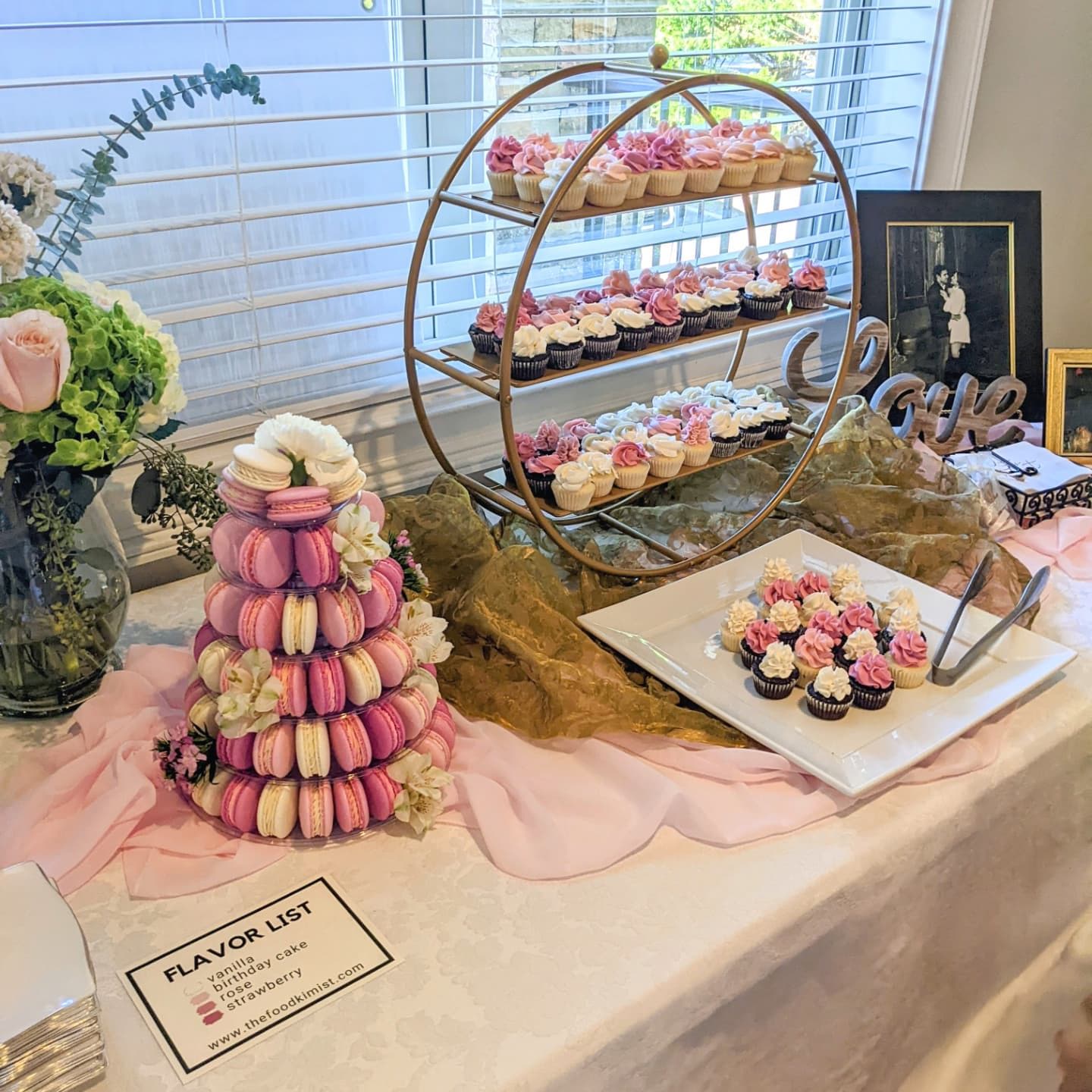 Pretty in Pink Bridal Shower Dessert Display
