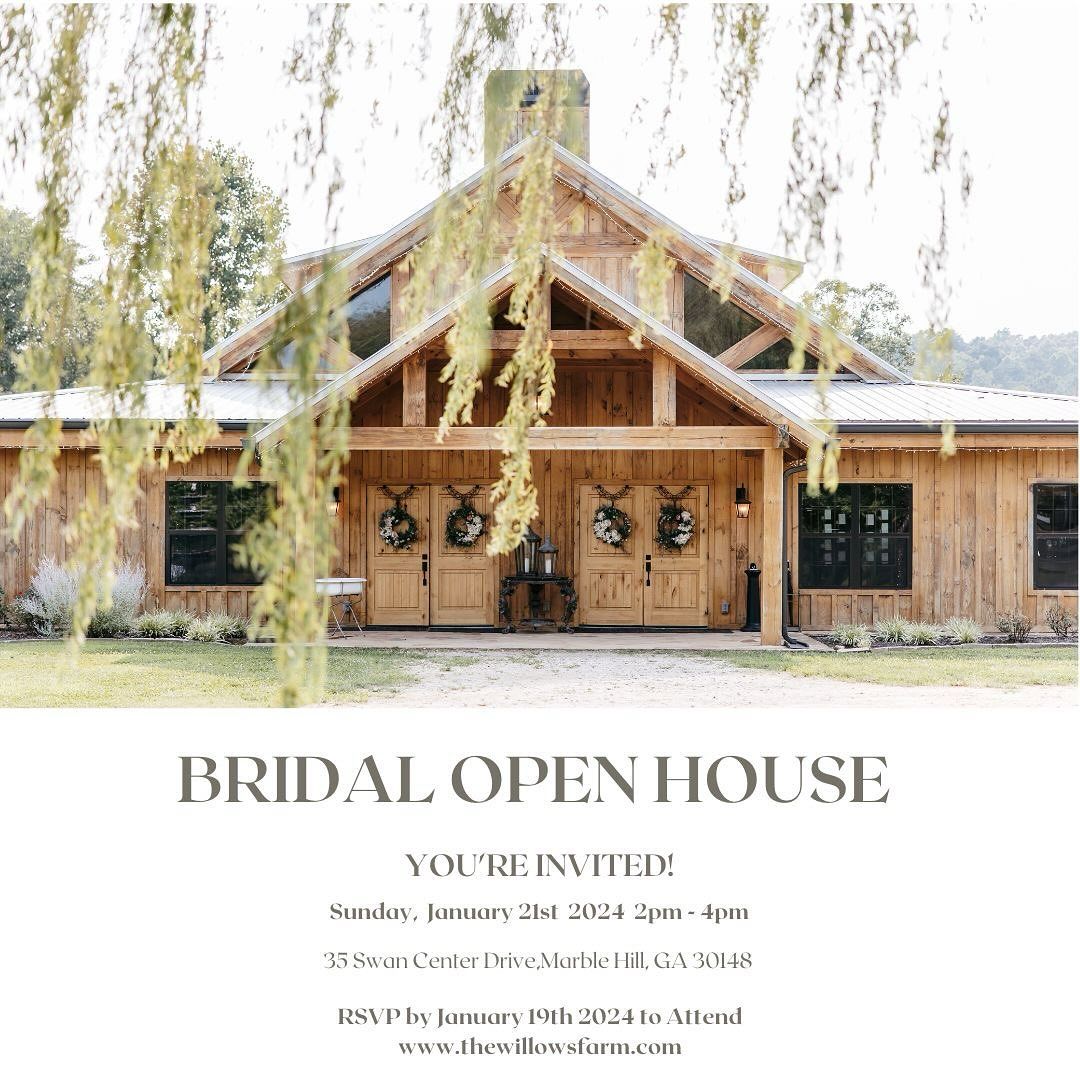 Image for post: The Willows Farm Bridal Open House - January 2024