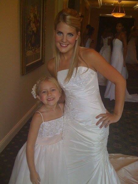 Elizabeth with another model and previous AtlantaBridal employee, Jen, at another Atlanta bridal show